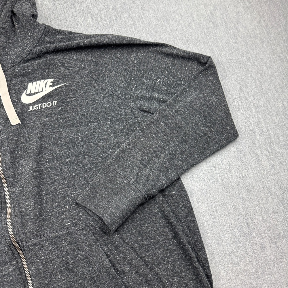 Nike Jacket Women XL Gray Lightweight Full Zip Hoodie Fleece Gym Workout Train - Picture 2 of 12